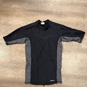 🏊Sporti Men's Black and Gray Rash Guard - Size S🏊